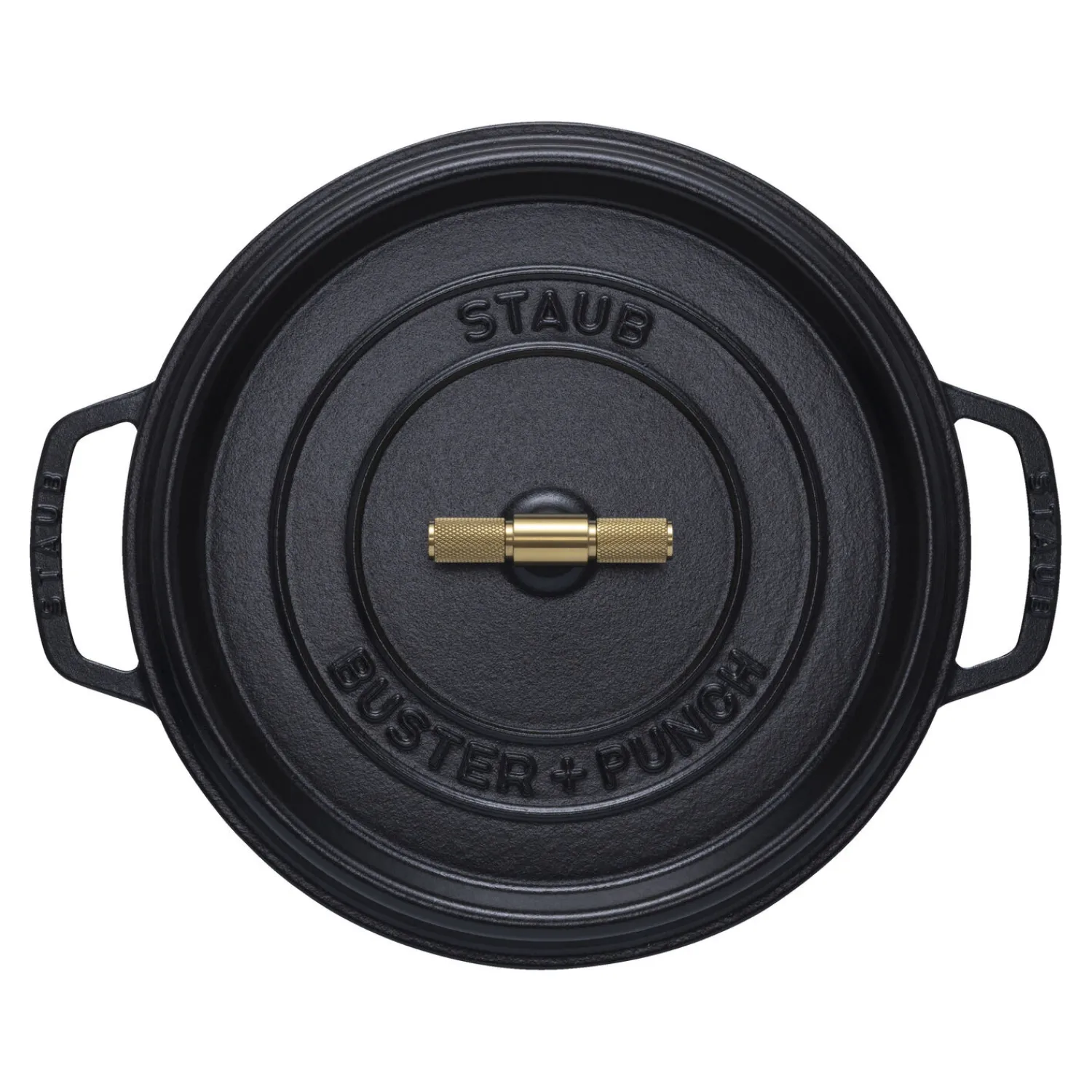 Staub Cocotte Buster+Punch 28 cm, Rond(e), Noir mat, Fonte Online