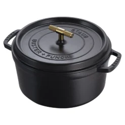 Staub Cocotte Buster+Punch 28 cm, Rond(e), Noir mat, Fonte Online