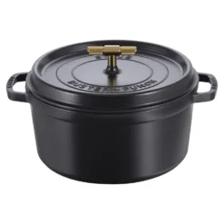 Staub Cocotte Buster+Punch 28 cm, Rond(e), Noir mat, Fonte Online