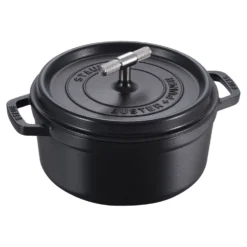 Staub Cocotte Buster+Punch 24 cm, Rond(e), Noir mat, Fonte Clearance