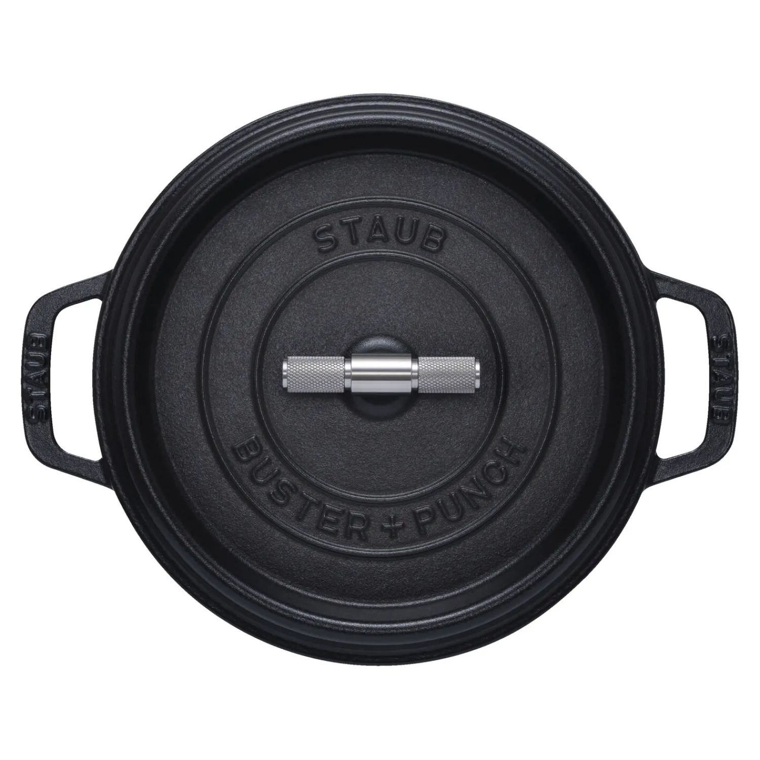Staub Cocotte Buster+Punch 24 cm, Rond(e), Noir mat, Fonte Clearance