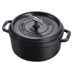 Staub Cocotte Buster+Punch 24 cm, Rond(e), Noir mat, Fonte Clearance