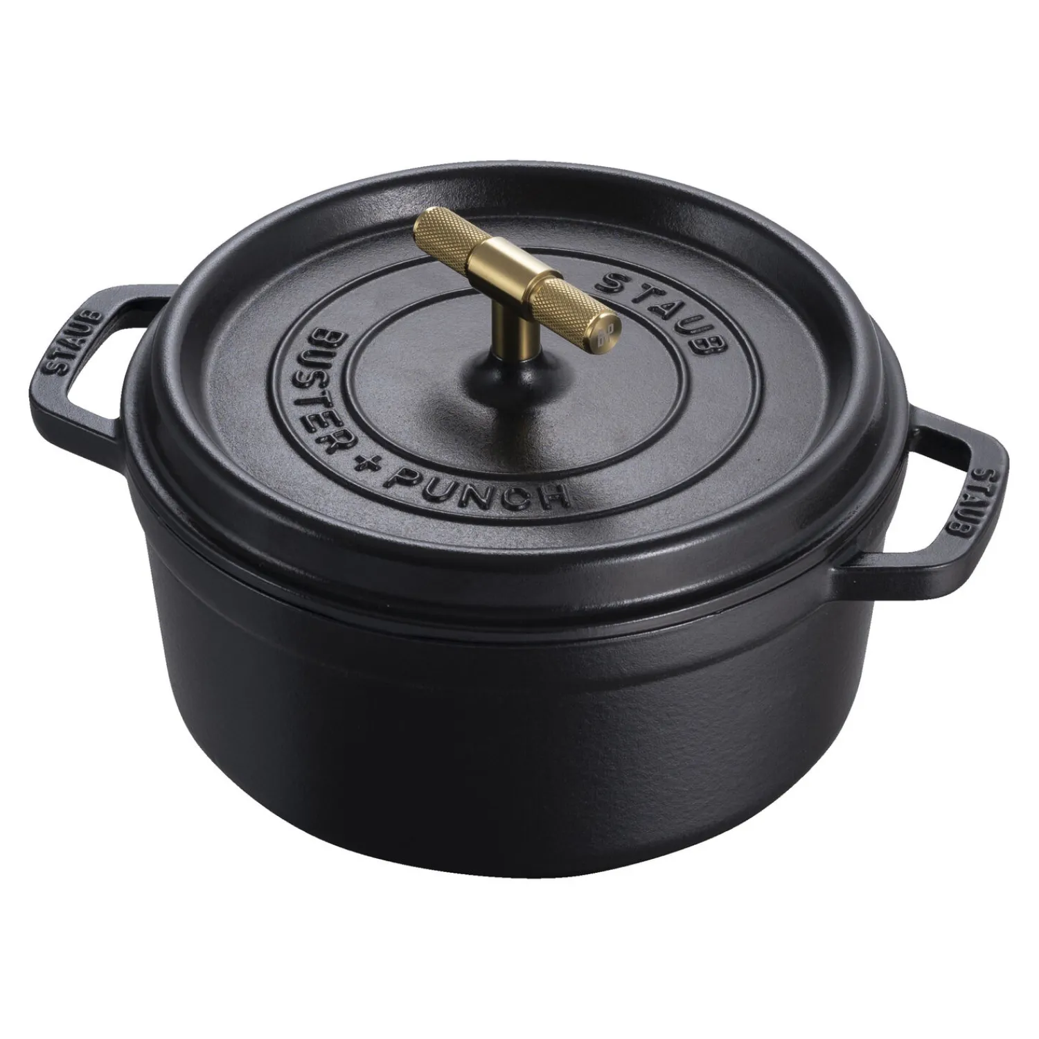 Staub Cocotte Buster+Punch 24 cm, Rond(e), Noir mat, Fonte New