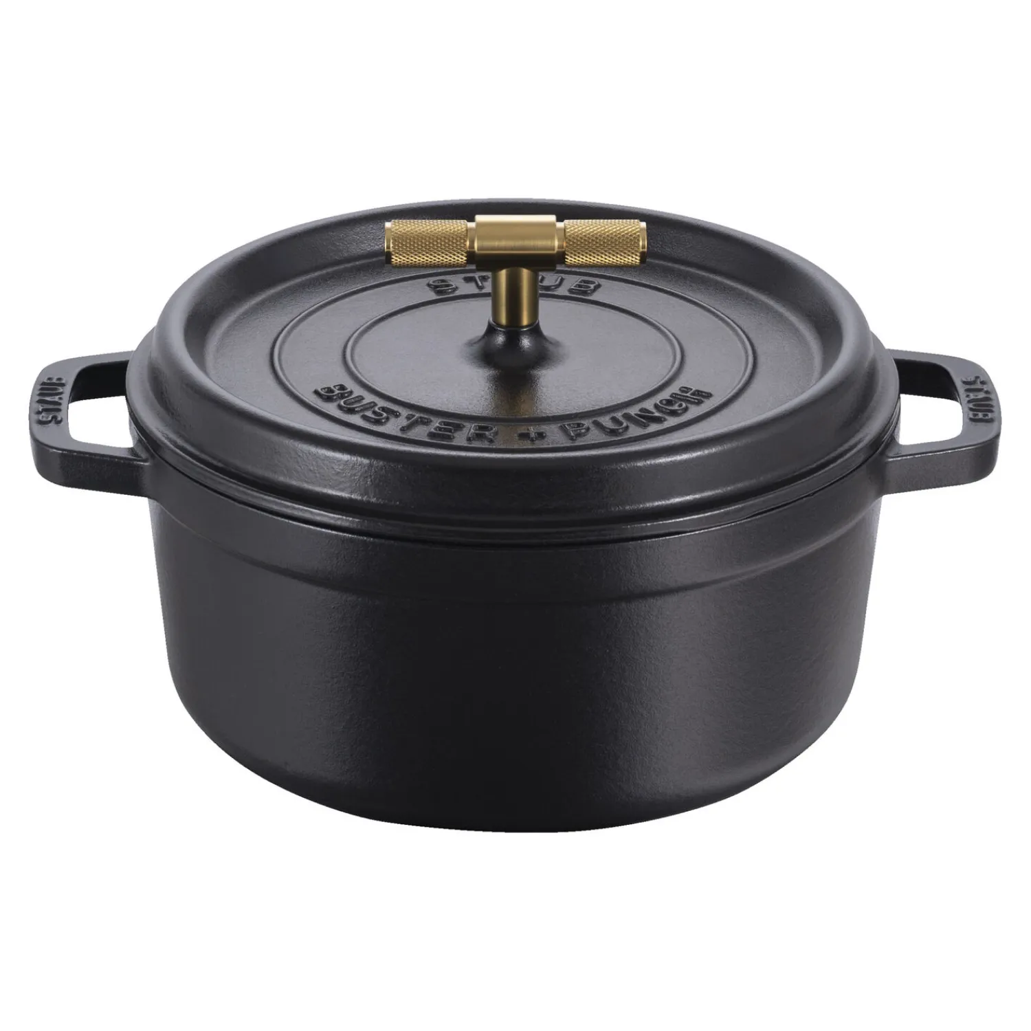Staub Cocotte Buster+Punch 24 cm, Rond(e), Noir mat, Fonte New