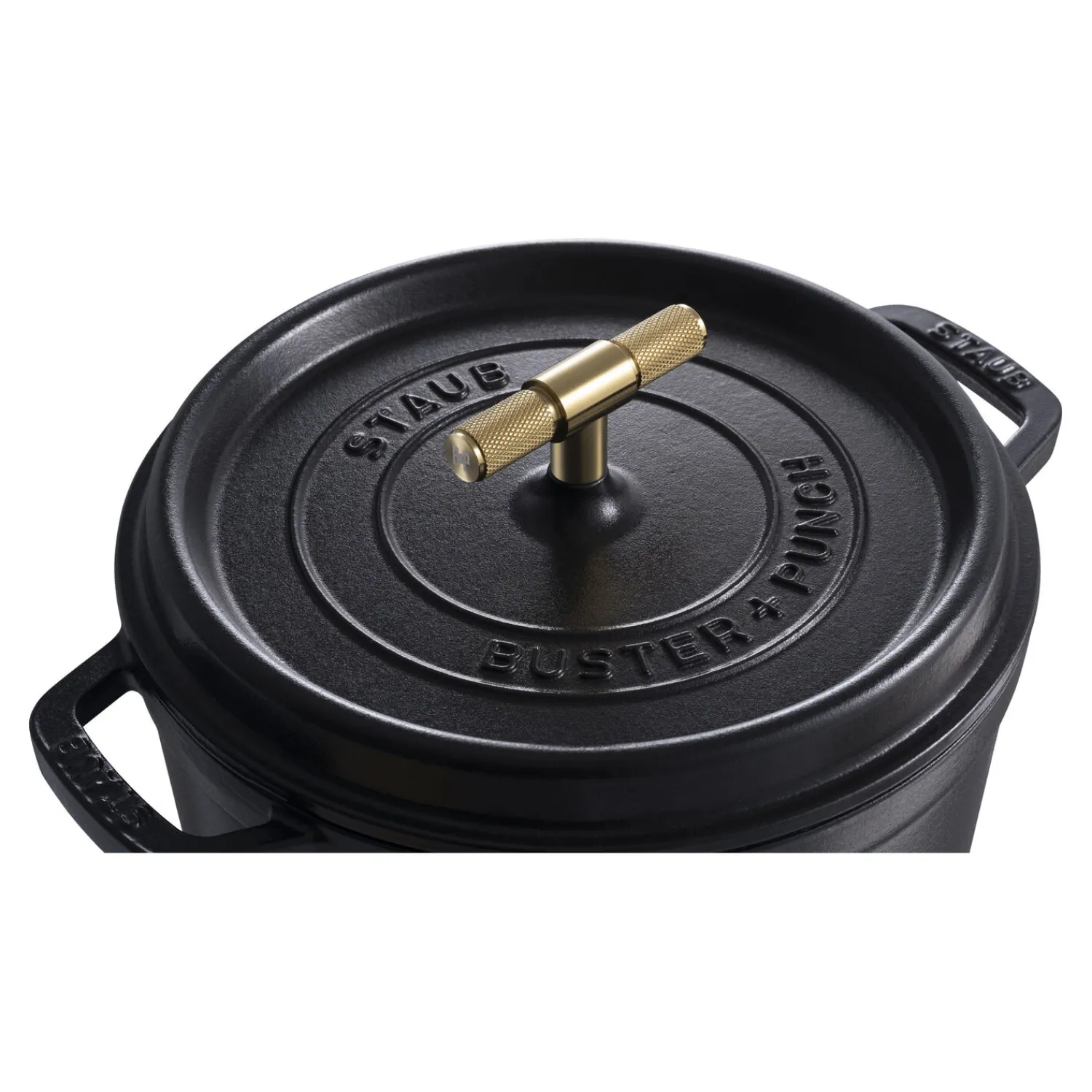 Staub Cocotte Buster+Punch 24 cm, Rond(e), Noir mat, Fonte New