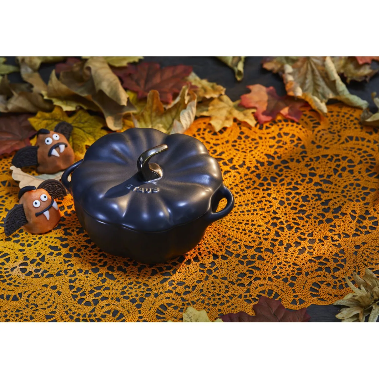 Staub Cocotte 12 cm, Citrouille, , Céramique Noir mat Sale