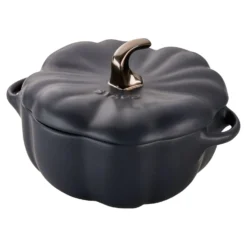 Staub Cocotte 15 cm, Citrouille, , Céramique Noir mat New