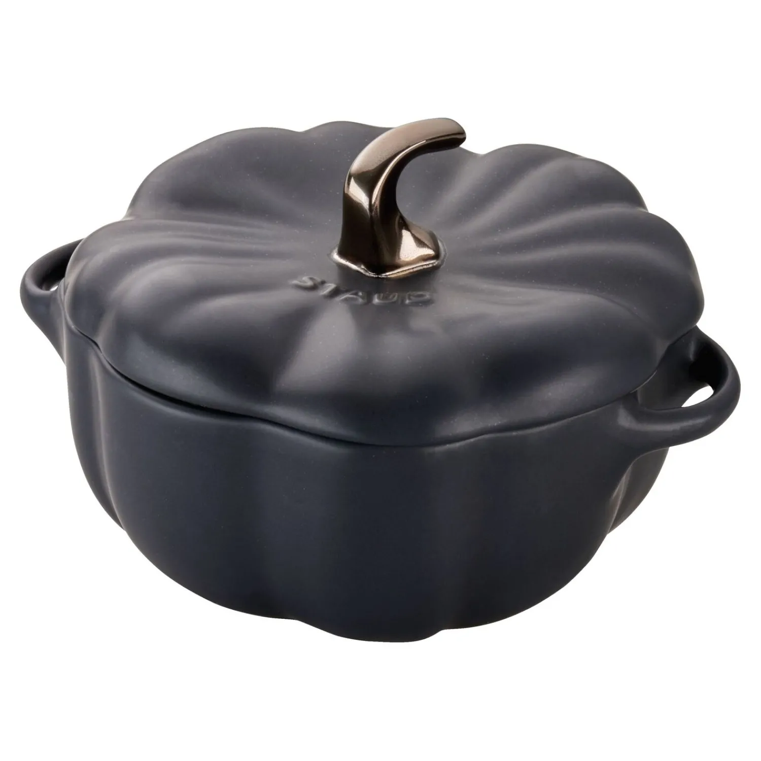 Staub Cocotte 15 cm, Citrouille, , Céramique Noir mat New