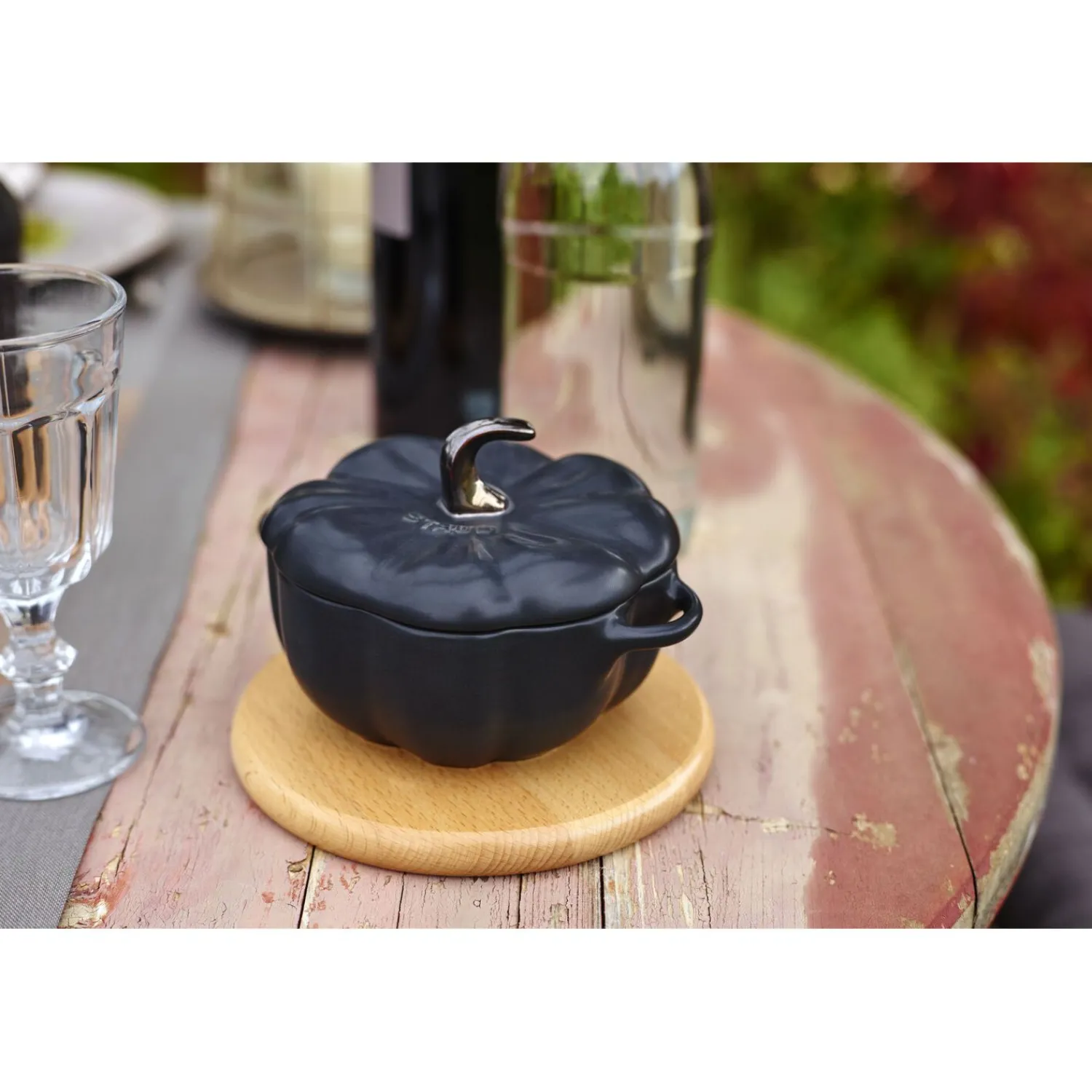 Staub Cocotte 15 cm, Citrouille, , Céramique Noir mat New