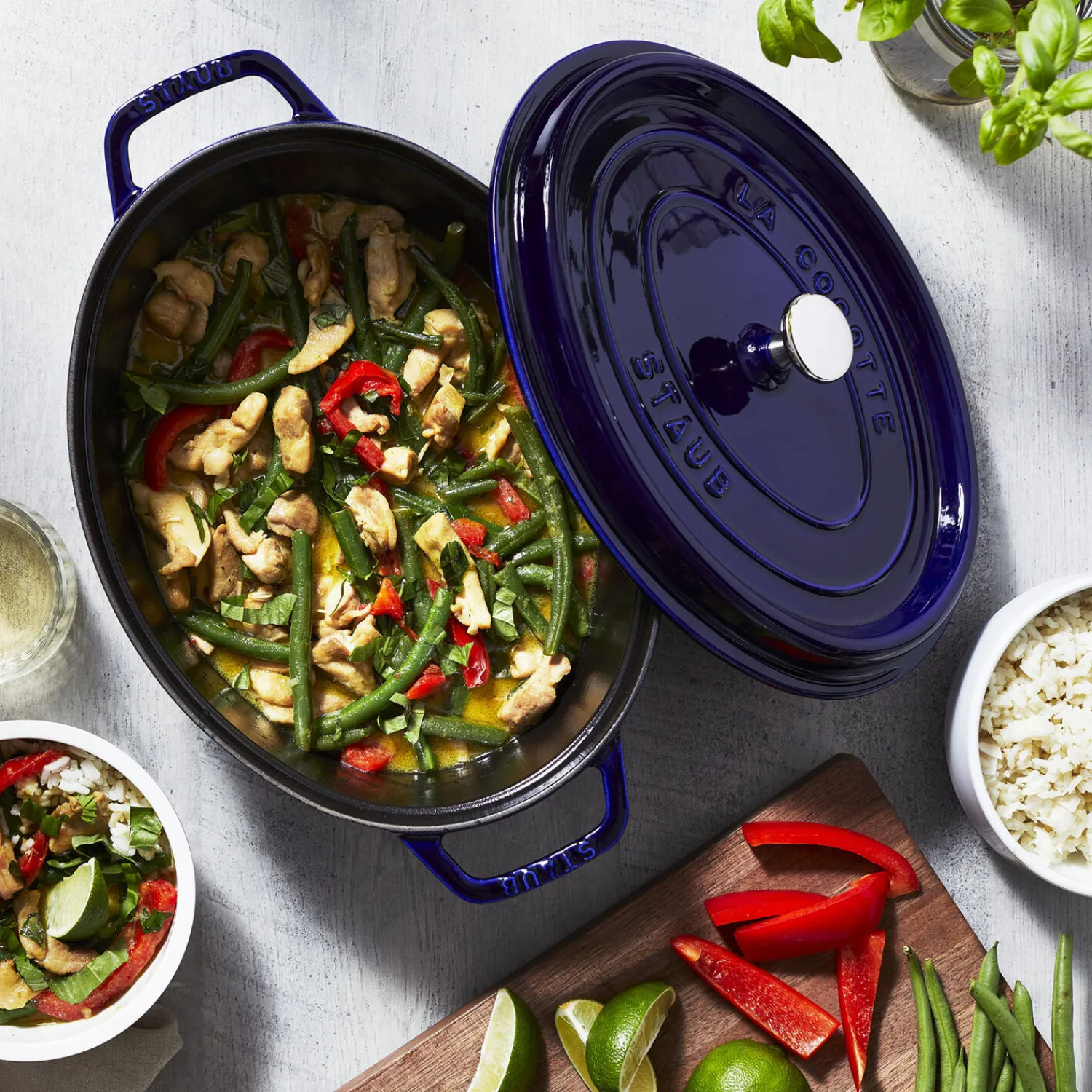 Staub Cocotte 29 cm, Ovale, , Fonte Bleu intense