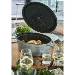 Staub Cocotte 37 cm, Ovale, , Fonte Gris graphite Outlet