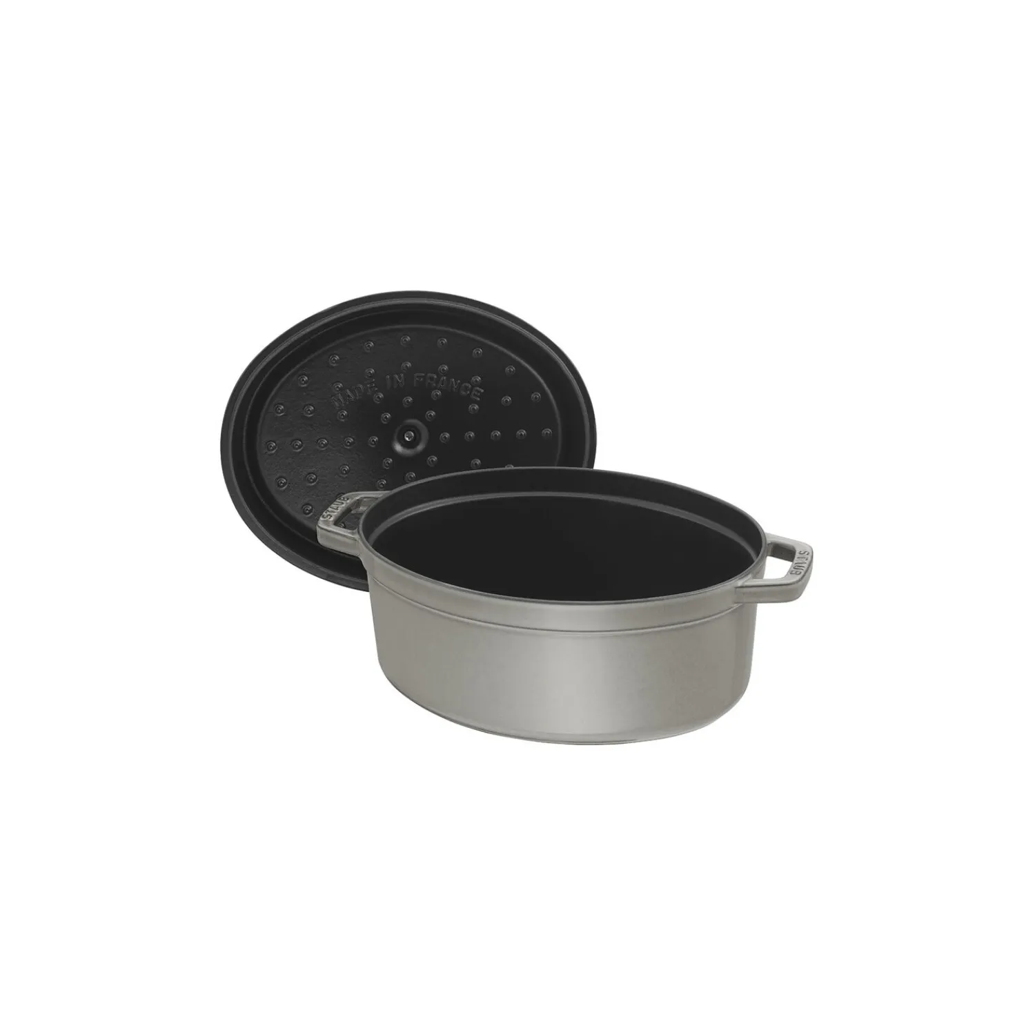 Staub Cocotte 15 cm, Ovale, , Fonte Gris graphite New