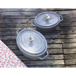 Staub Cocotte 15 cm, Ovale, , Fonte Gris graphite New