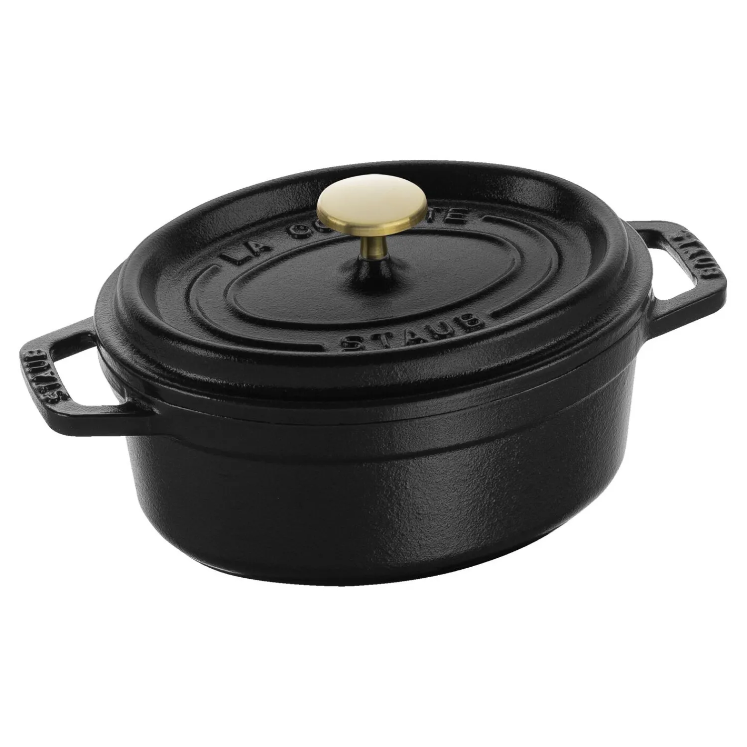 Staub Cocotte 15 cm, Ovale, , Fonte Noir mat Hot