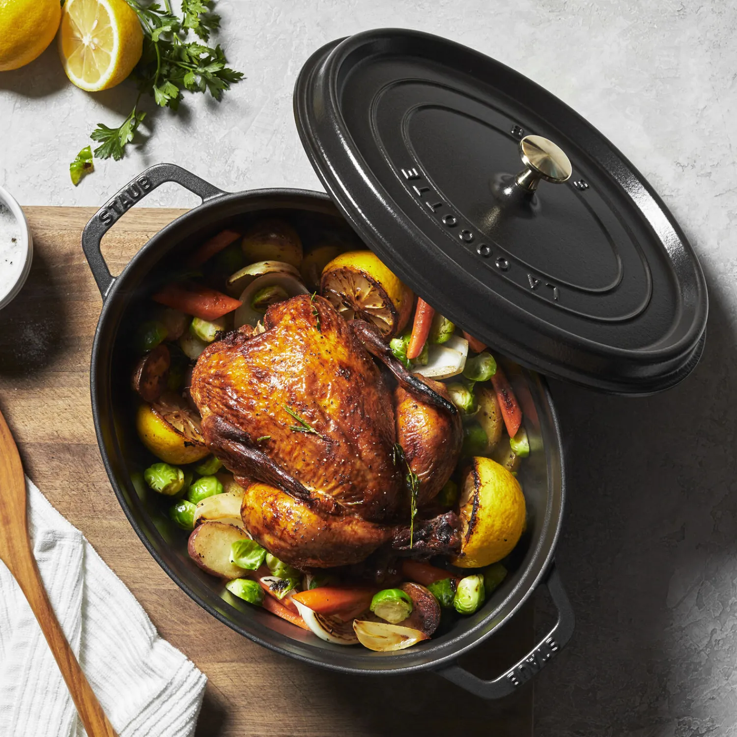 Staub Cocotte 31 cm, Ovale, , Fonte Noir mat
