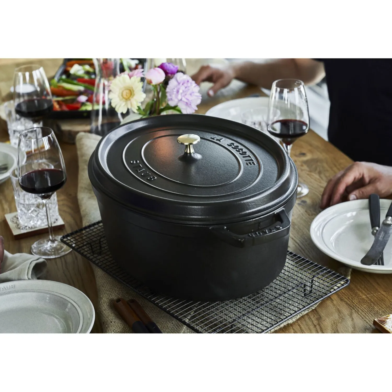 Staub Cocotte 41 cm, Ovale, , Fonte Noir mat Hot