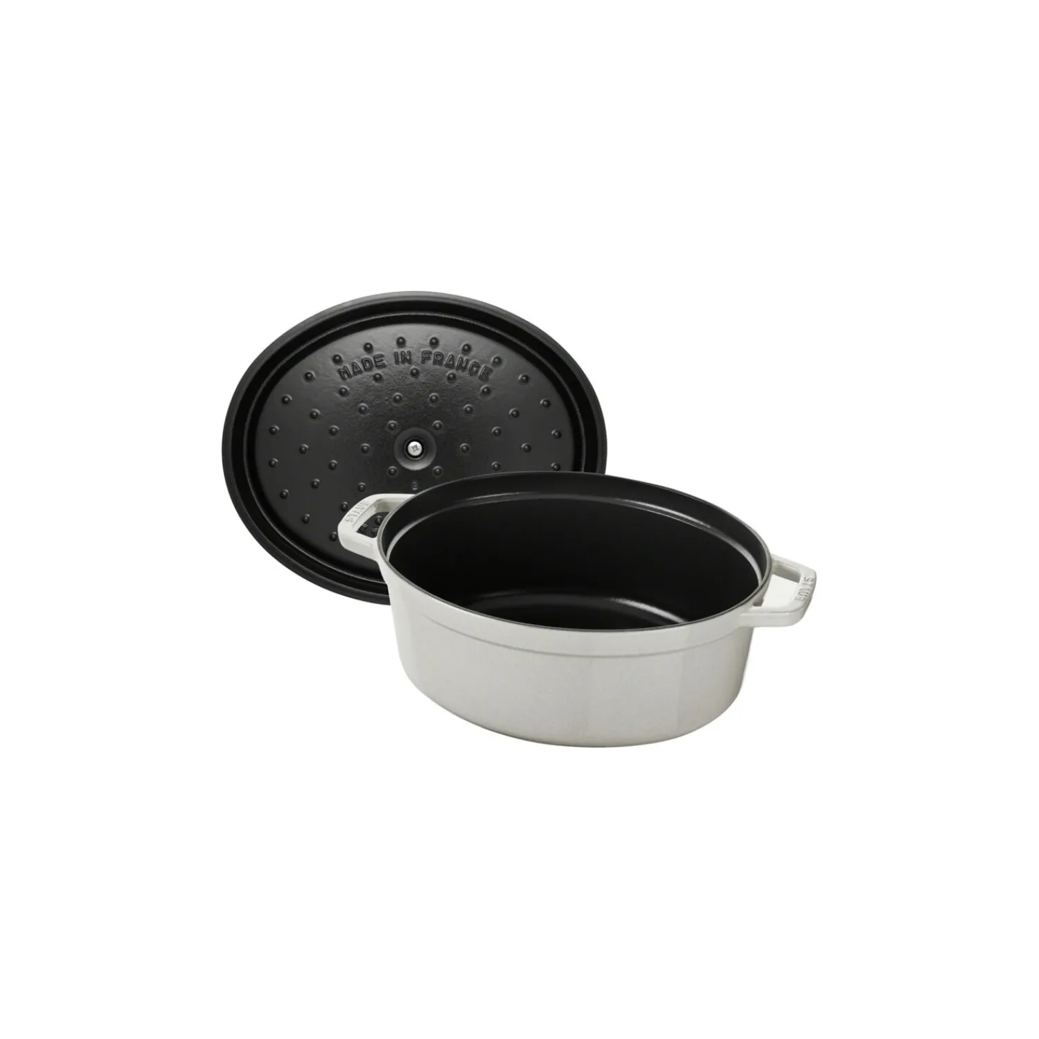 Staub Cocotte 27 cm, Ovale, , Fonte Truffe blanche Sale
