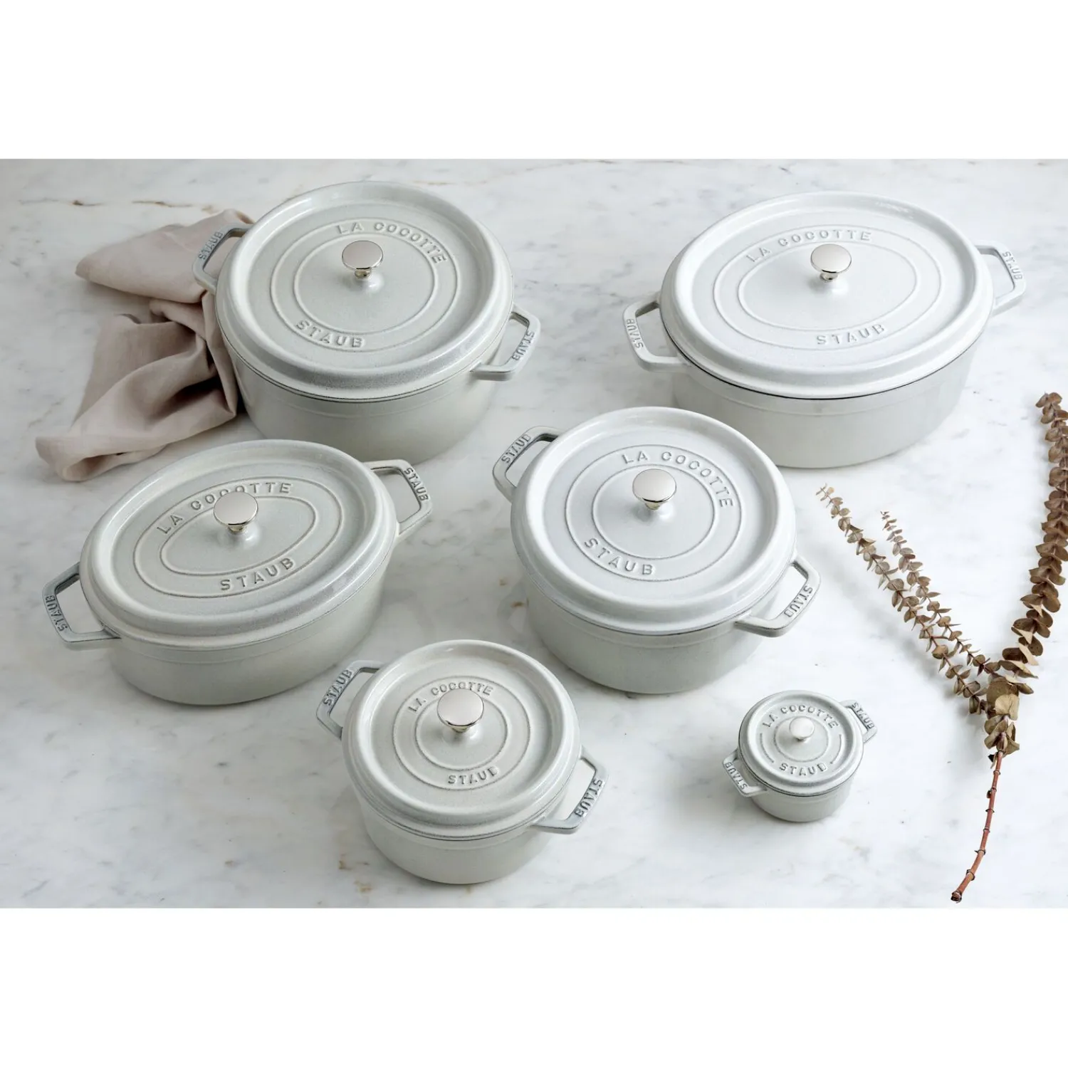 Staub Cocotte 29 cm, Ovale, , Fonte Truffe blanche