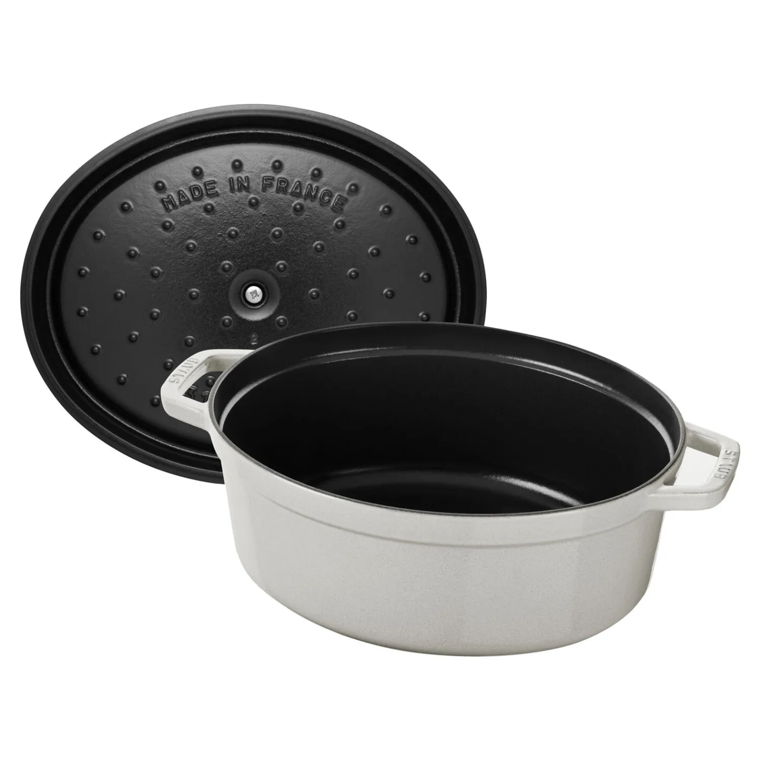 Staub Cocotte 23 cm, Ovale, , Fonte Truffe blanche New