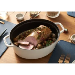 Staub Cocotte 31 cm, Ovale, , Fonte Truffe blanche Clearance