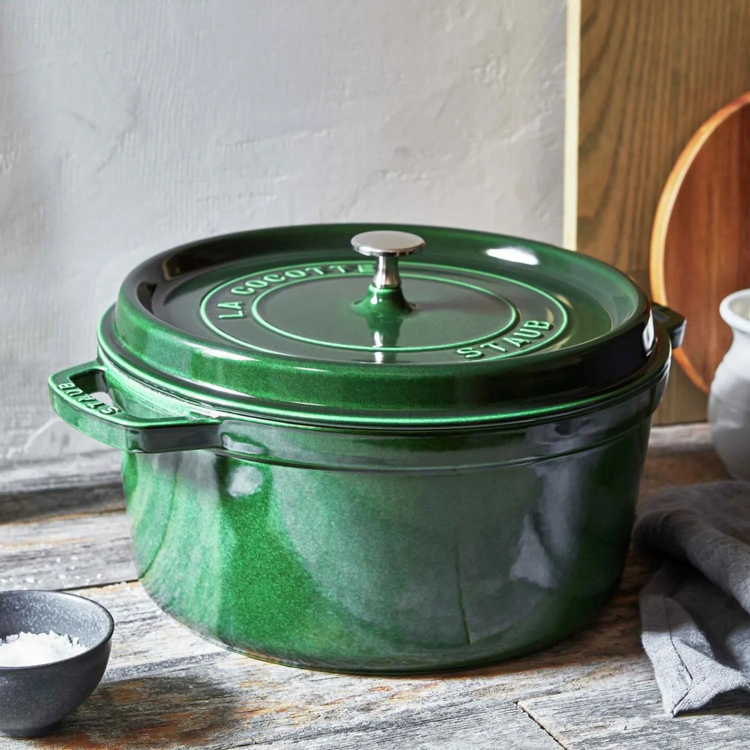 Staub Cocotte 24 cm, Rond(e), , Fonte Basilic