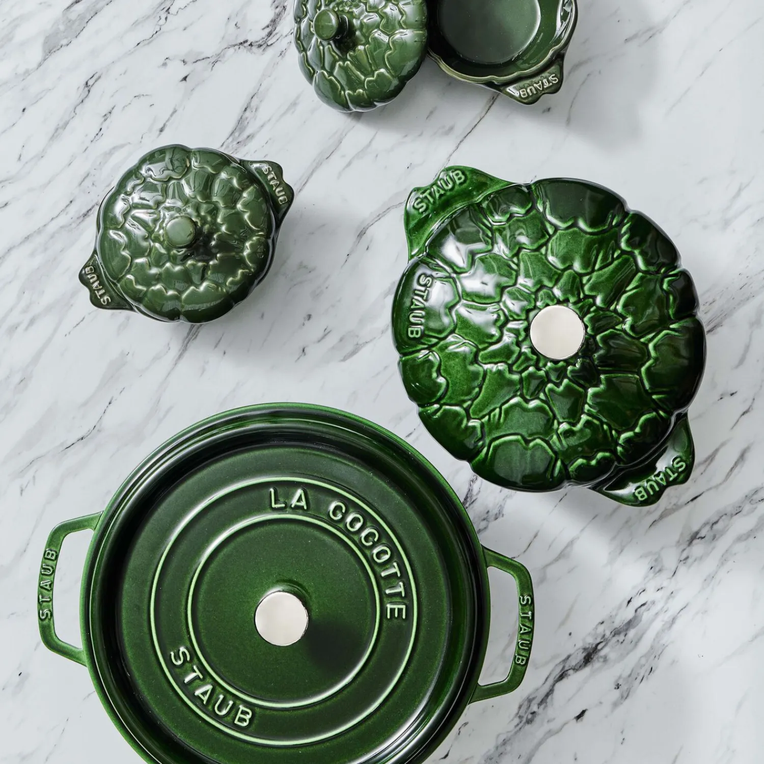 Staub Cocotte 24 cm, Rond(e), , Fonte Basilic