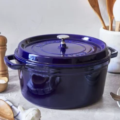 Staub Cocotte 30 cm, Rond(e), , Fonte Bleu intense Best