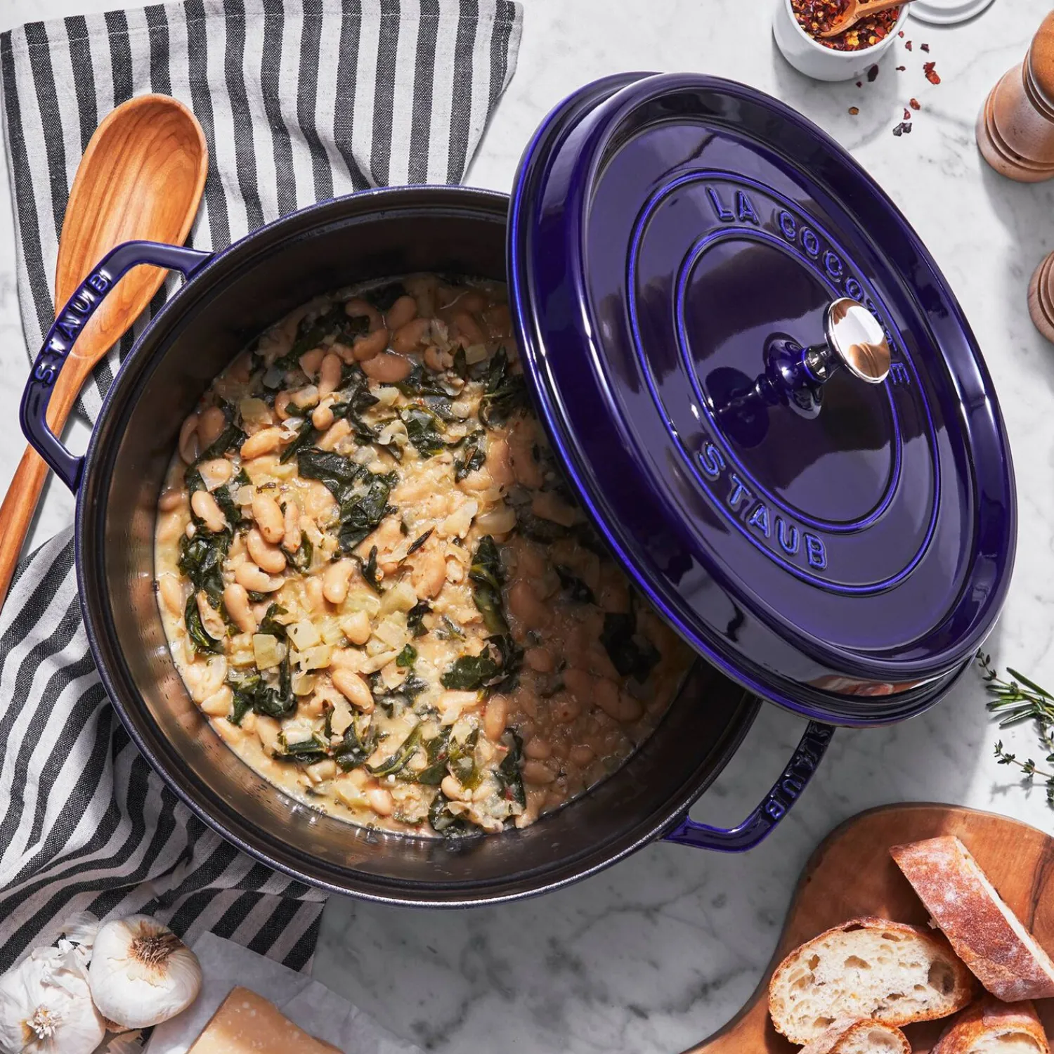 Staub Cocotte 30 cm, Rond(e), , Fonte Bleu intense Best