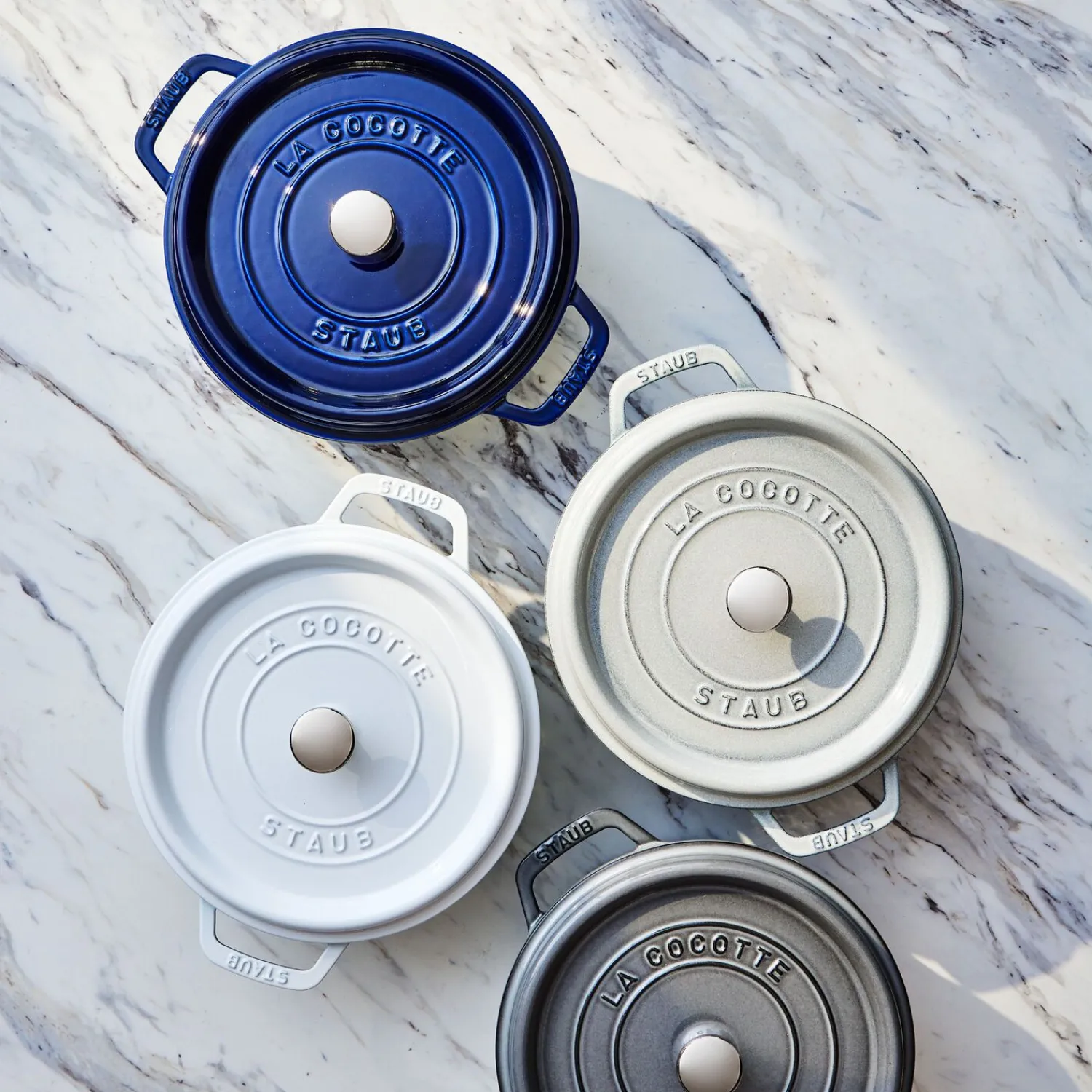 Staub Cocotte 24 cm, Rond(e), , Fonte Bleu intense Hot