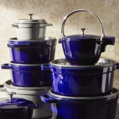 Staub Cocotte 24 cm, Rond(e), , Fonte Bleu intense Hot