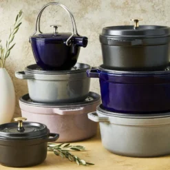 Staub Cocotte 24 cm, Rond(e), , Fonte Bleu intense Hot