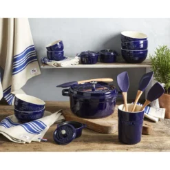 Staub Cocotte 20 cm, Rond(e), , Fonte Bleu intense Discount
