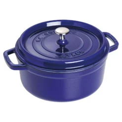 Staub Cocotte 22 cm, Rond(e), , Fonte Bleu intense New