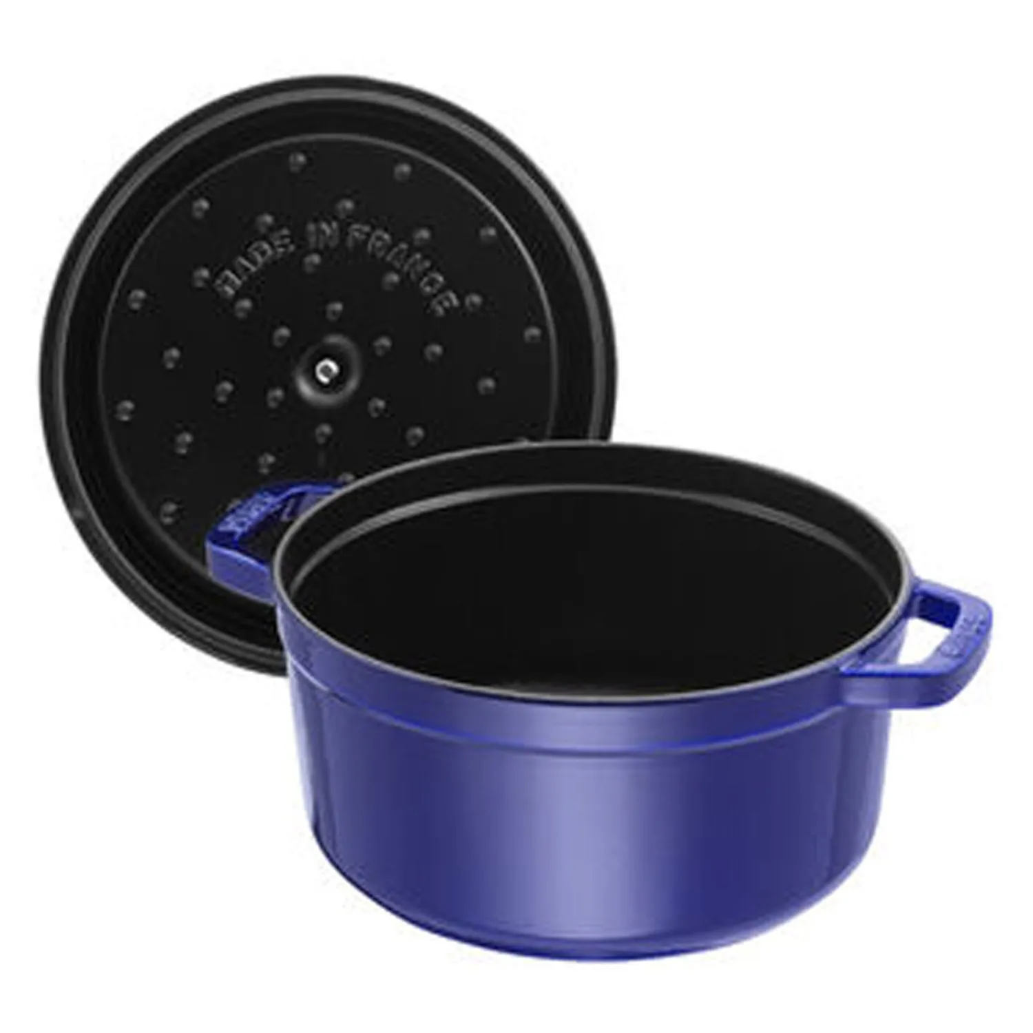 Staub Cocotte 22 cm, Rond(e), , Fonte Bleu intense New