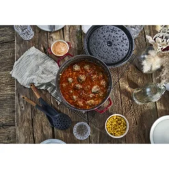 Staub Cocotte 26 cm, Rond(e), , Fonte Bordeaux Hot