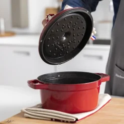 Staub Cocotte 28 cm, Rond(e), , Fonte Cerise Discount