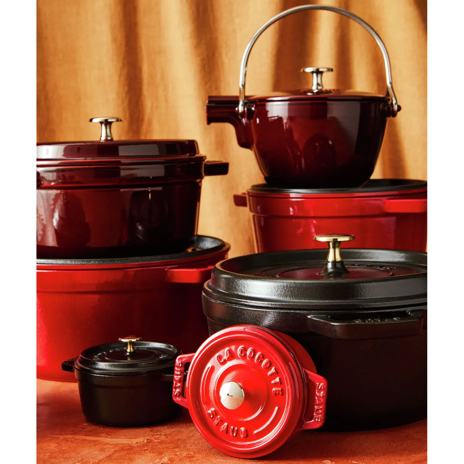 Staub Cocotte 26 cm, Rond(e), , Fonte Cerise