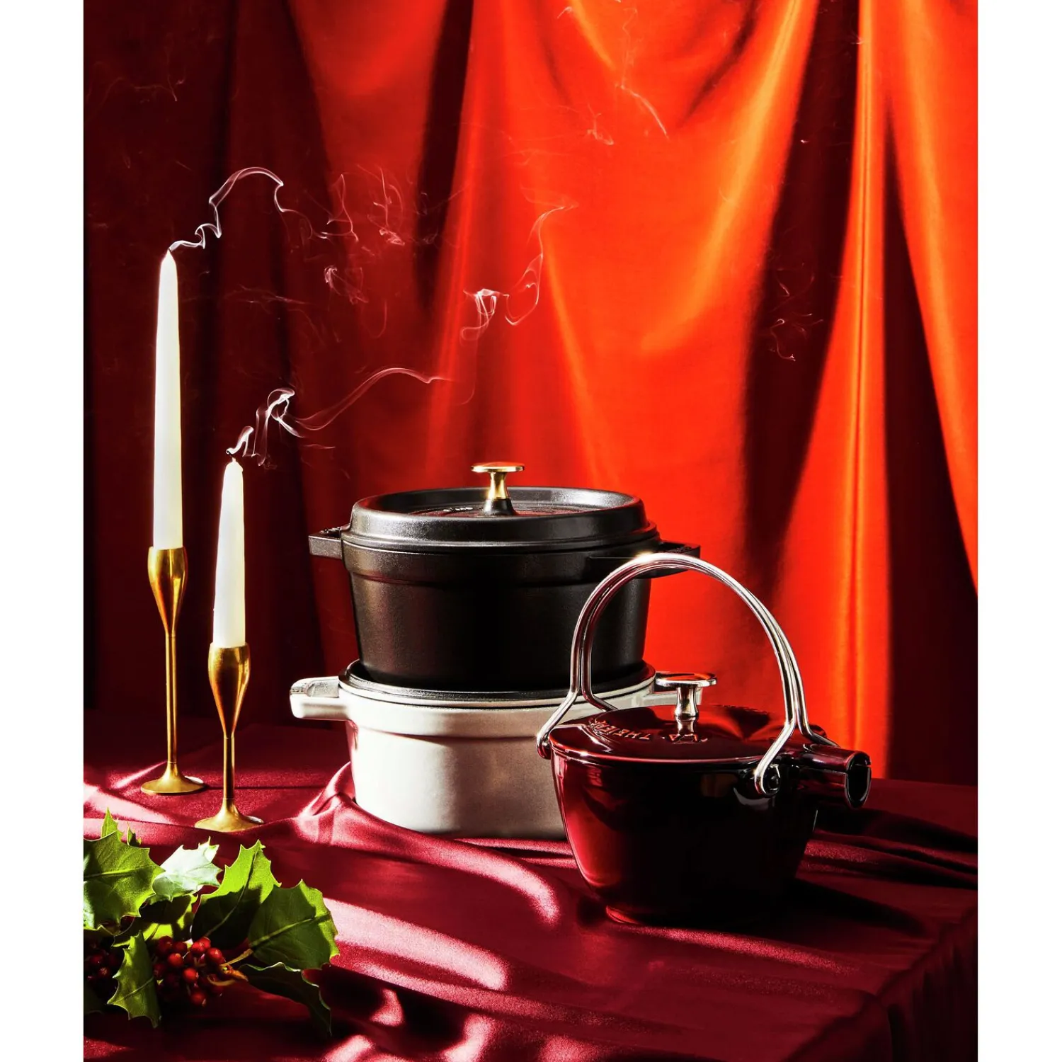 Staub Cocotte 26 cm, Rond(e), , Fonte Cerise