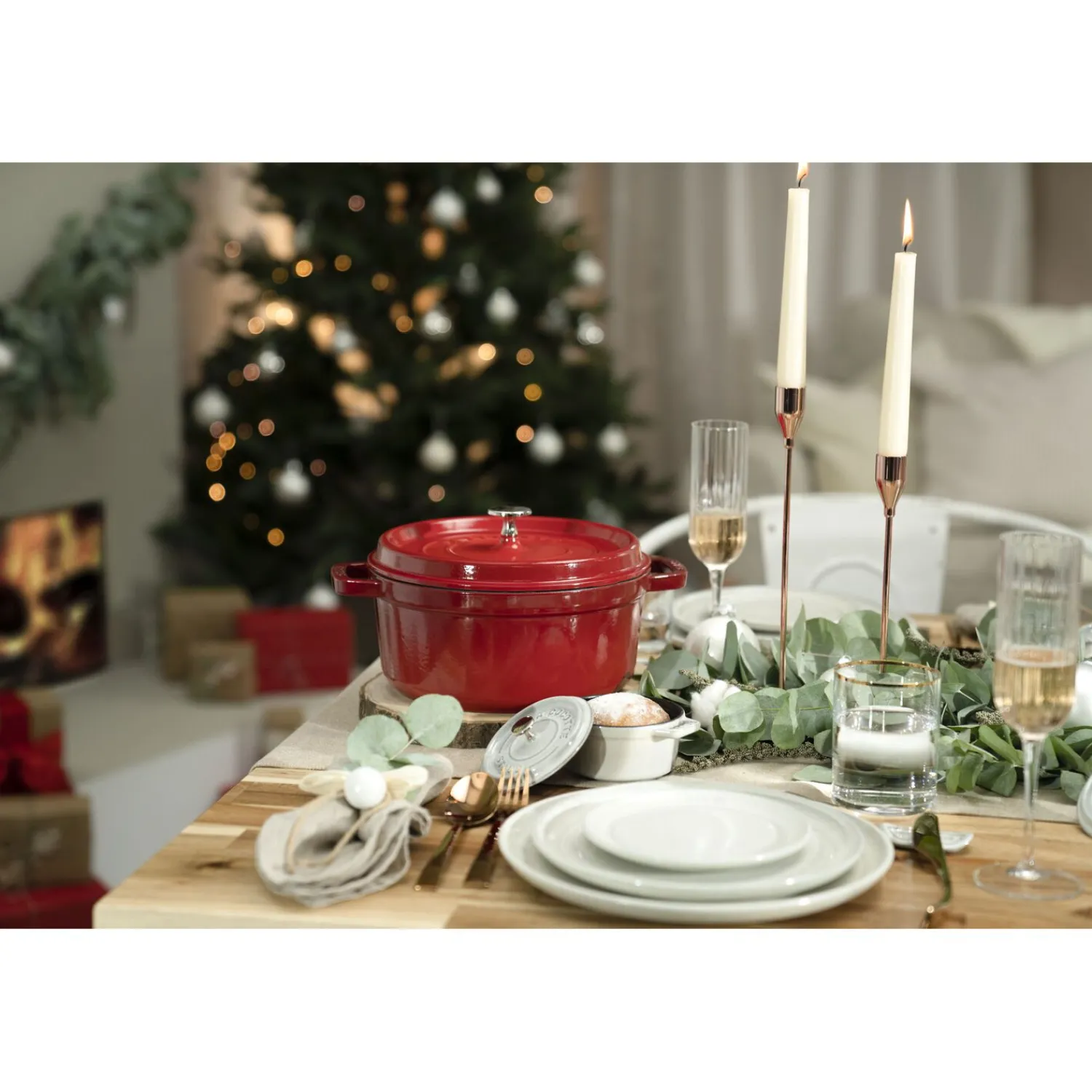 Staub Cocotte 26 cm, Rond(e), , Fonte Cerise