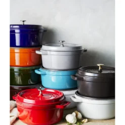 Staub Cocotte 26 cm, Rond(e), , Fonte Cerise