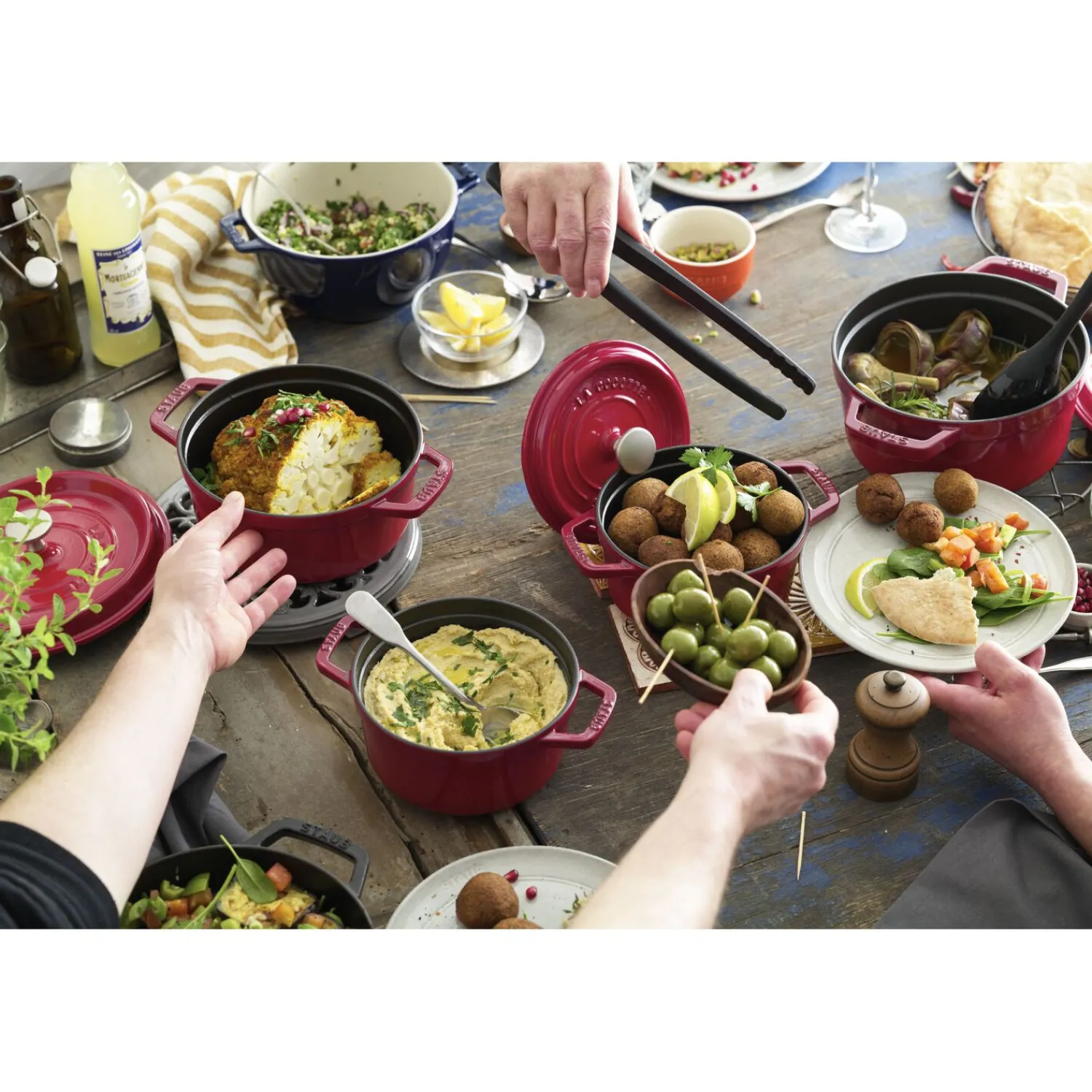 Staub Cocotte 22 cm, Rond(e), , Fonte Cerise New