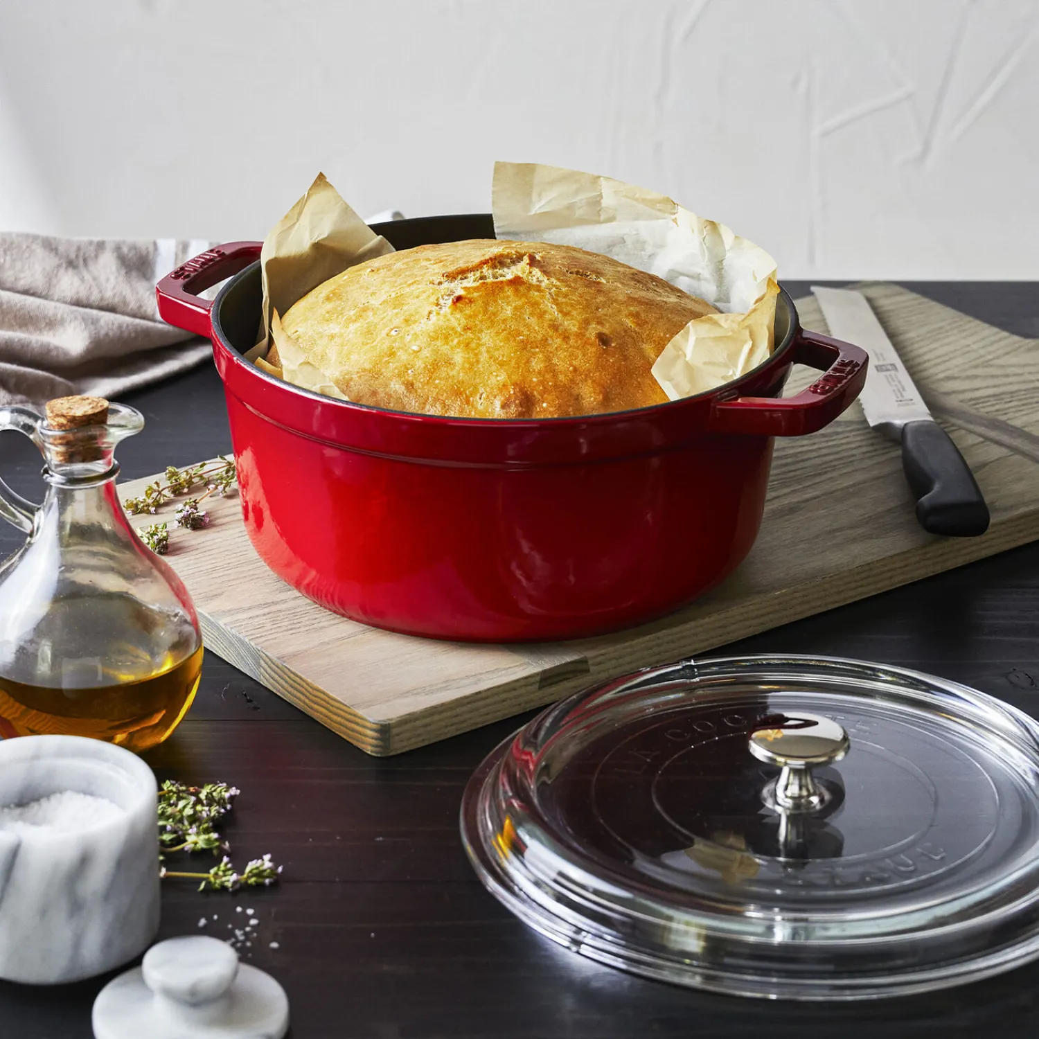 Staub Cocotte 24 cm, Rond(e), , Fonte Cerise Sale