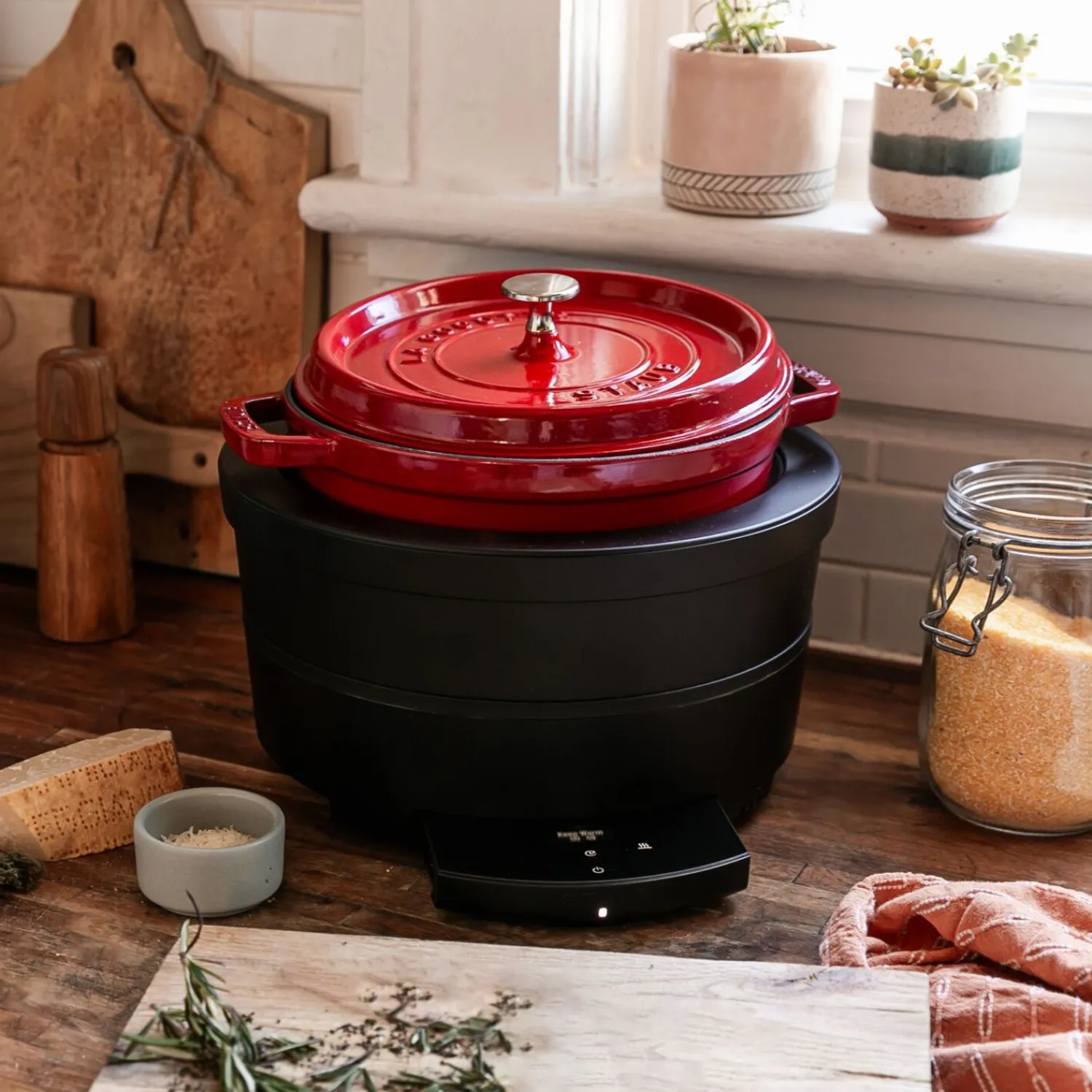 Staub Cocotte 24 cm, Rond(e), , Fonte Cerise Sale