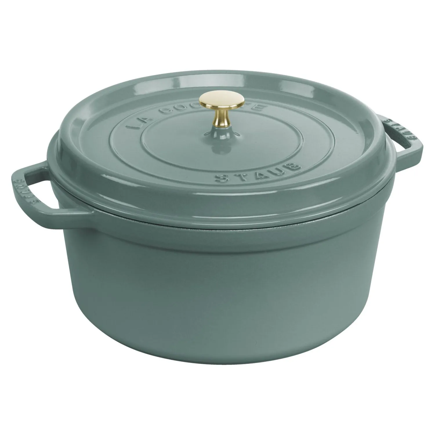 Staub Cocotte 28 cm, Rond(e), , Fonte Eucalyptus Hot
