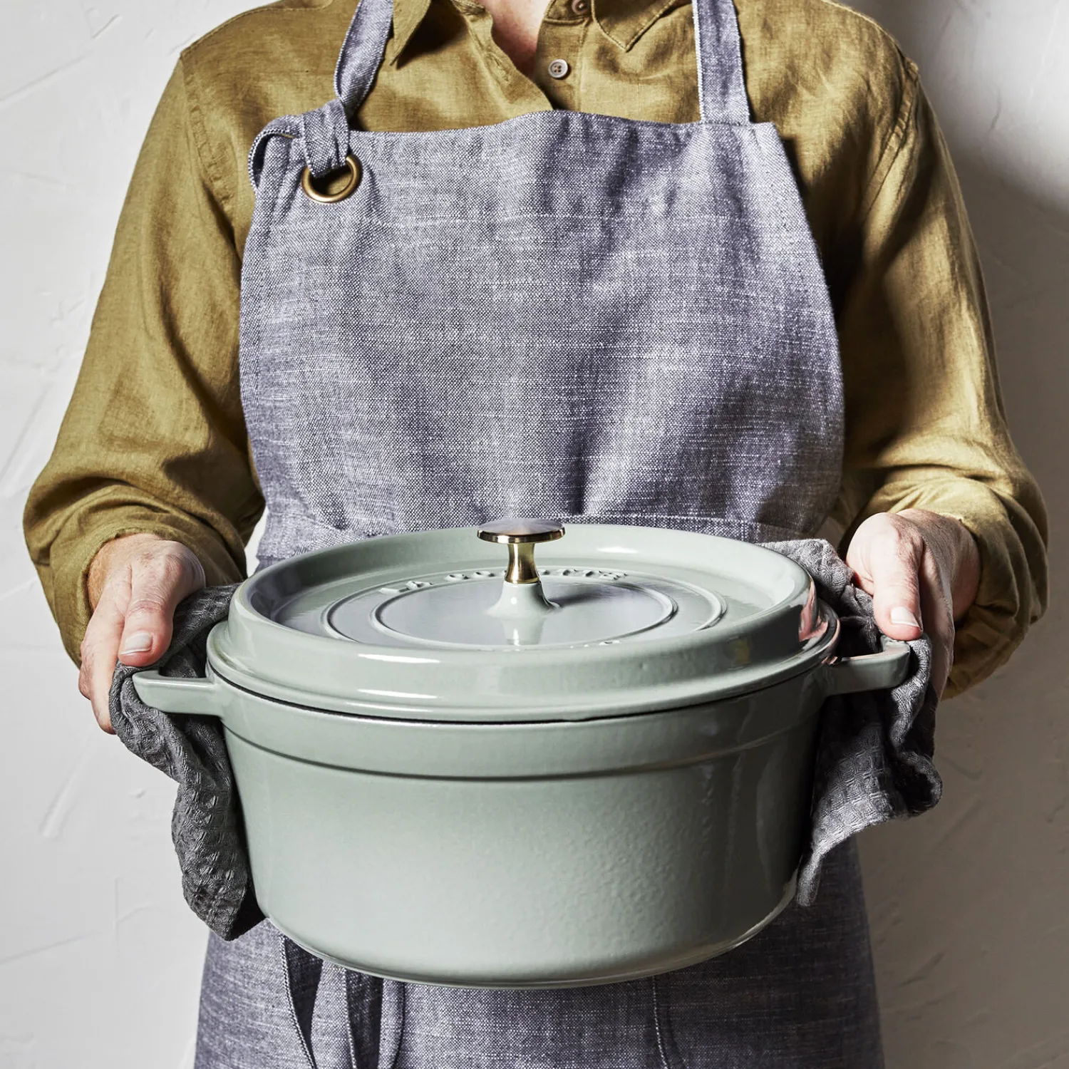 Staub Cocotte 28 cm, Rond(e), , Fonte Eucalyptus Hot