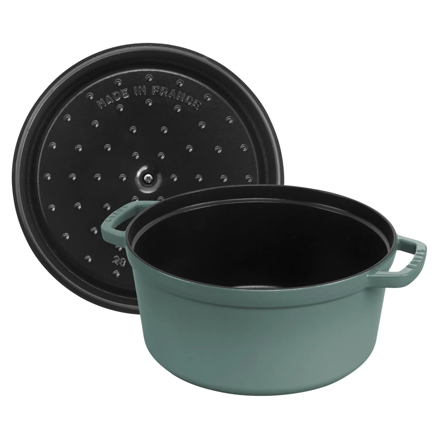 Staub Cocotte 24 cm, Rond(e), , Fonte Eucalyptus New