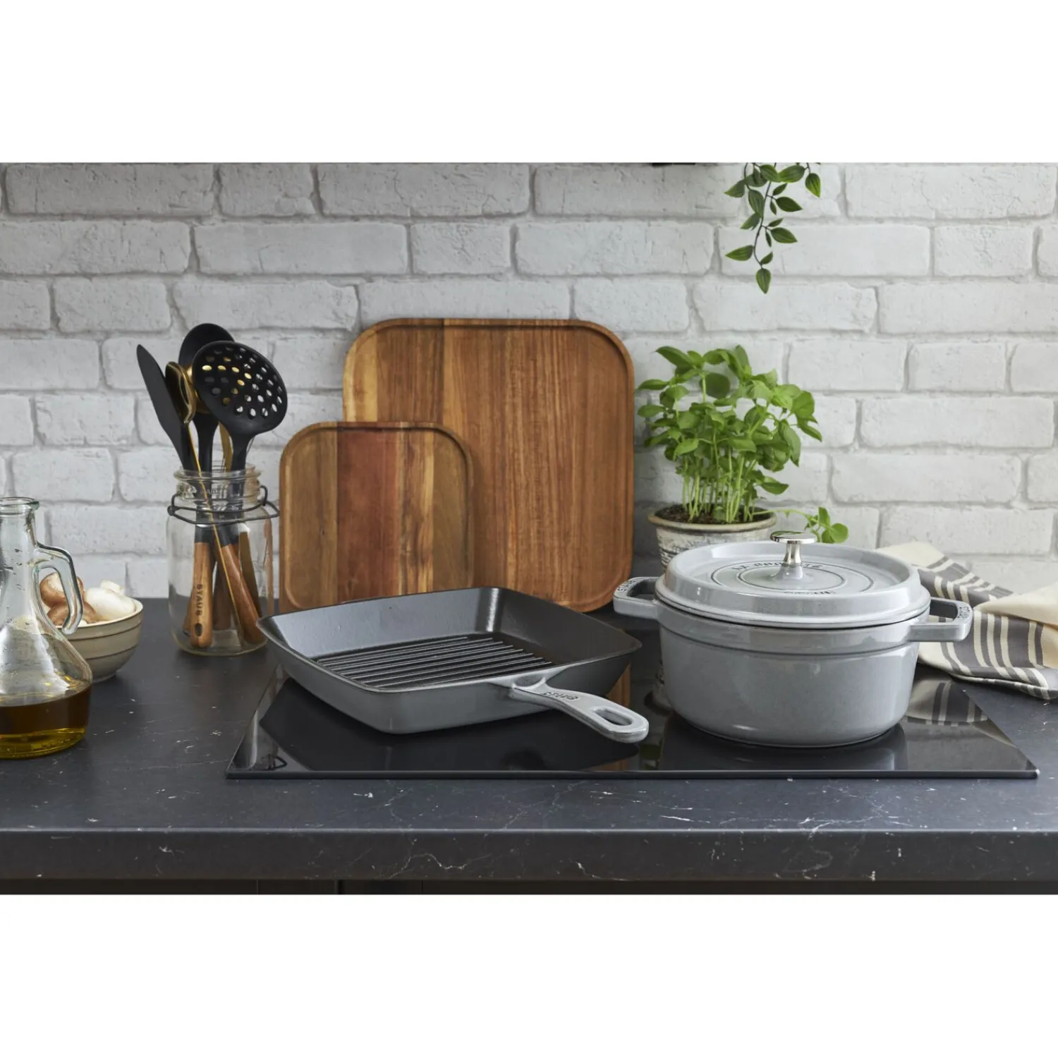 Staub Cocotte 18 cm, Rond(e), , Fonte Gris graphite Discount