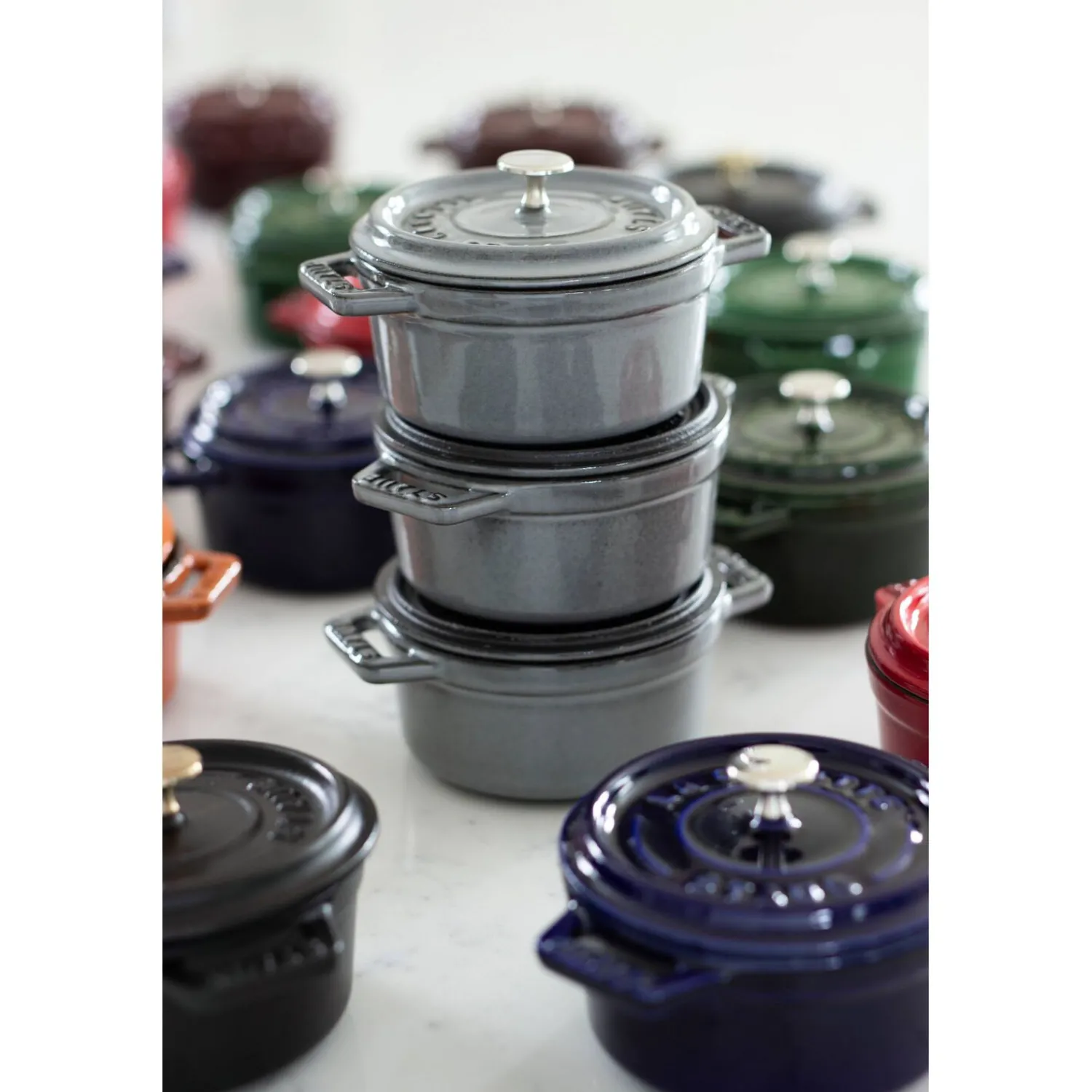 Staub Cocotte 14 cm, Rond(e), , Fonte Gris graphite Online