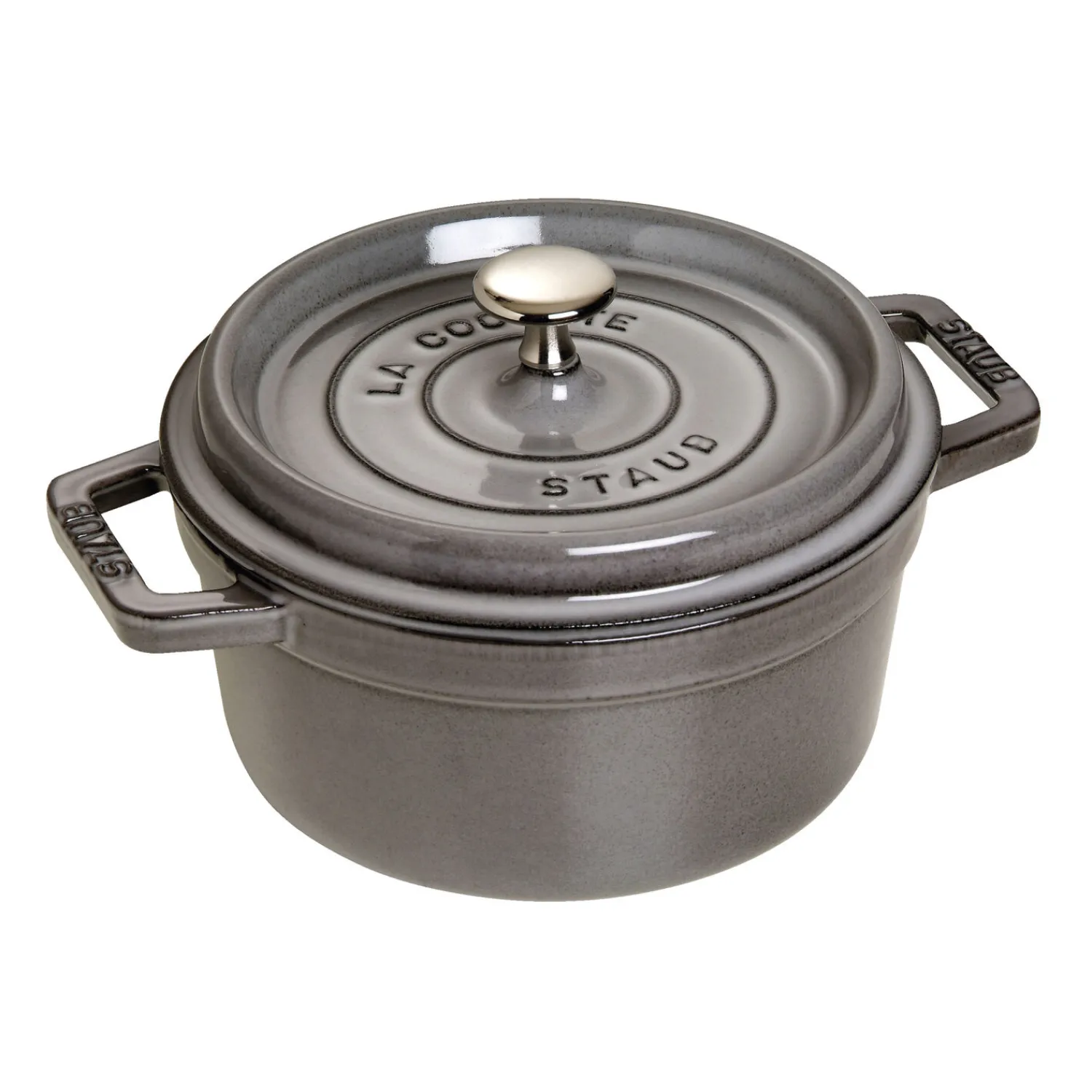 Staub Cocotte 22 cm, Rond(e), , Fonte Gris graphite