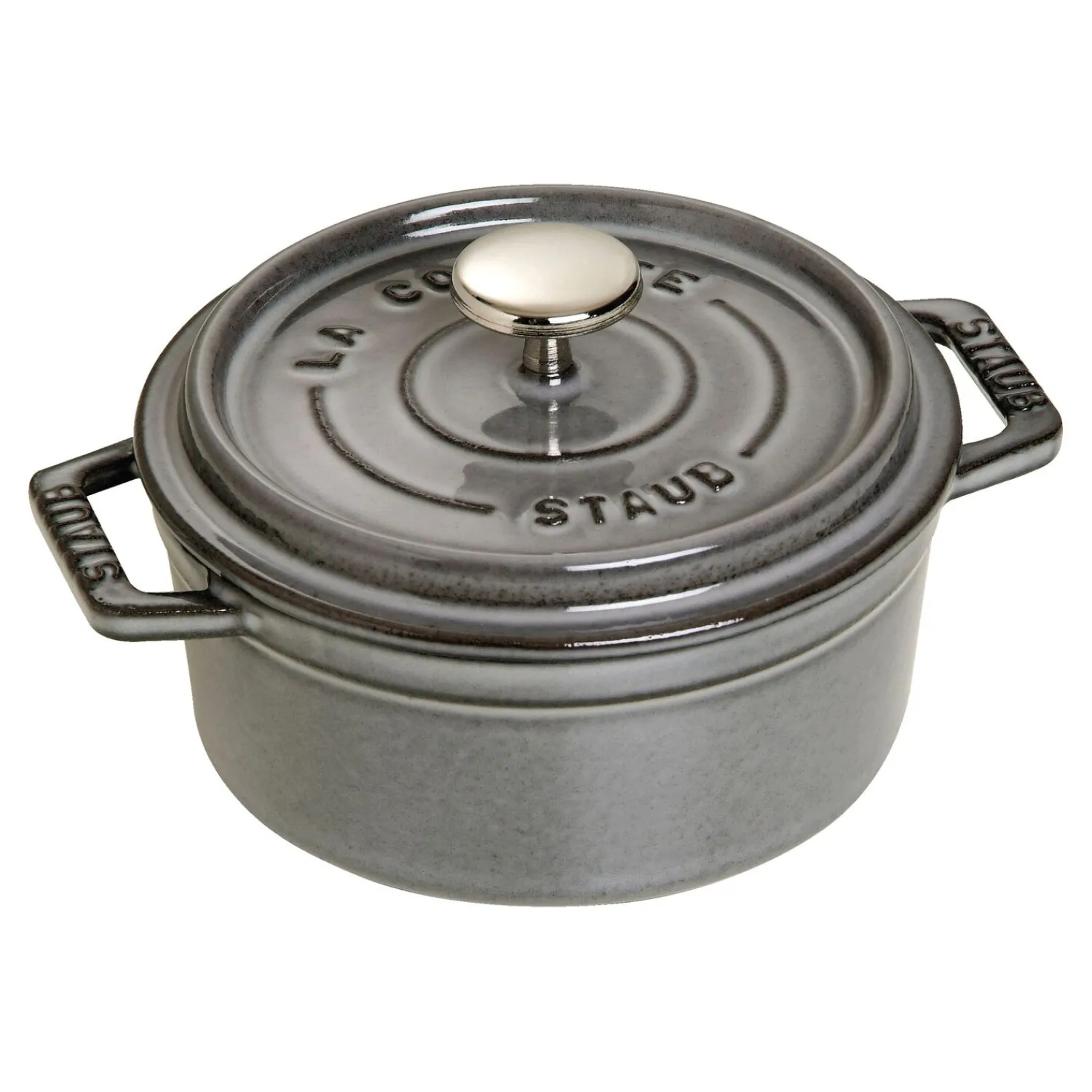 Staub Cocotte 12 cm, Rond(e), , Fonte Gris graphite Sale